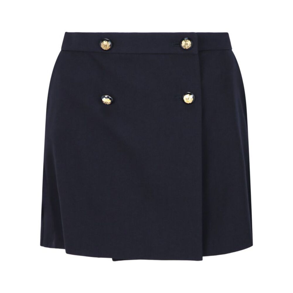 Alexander McQueen Military Detail Mini Skirt Blue Womens